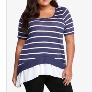 Navy and White Stripe Shirt